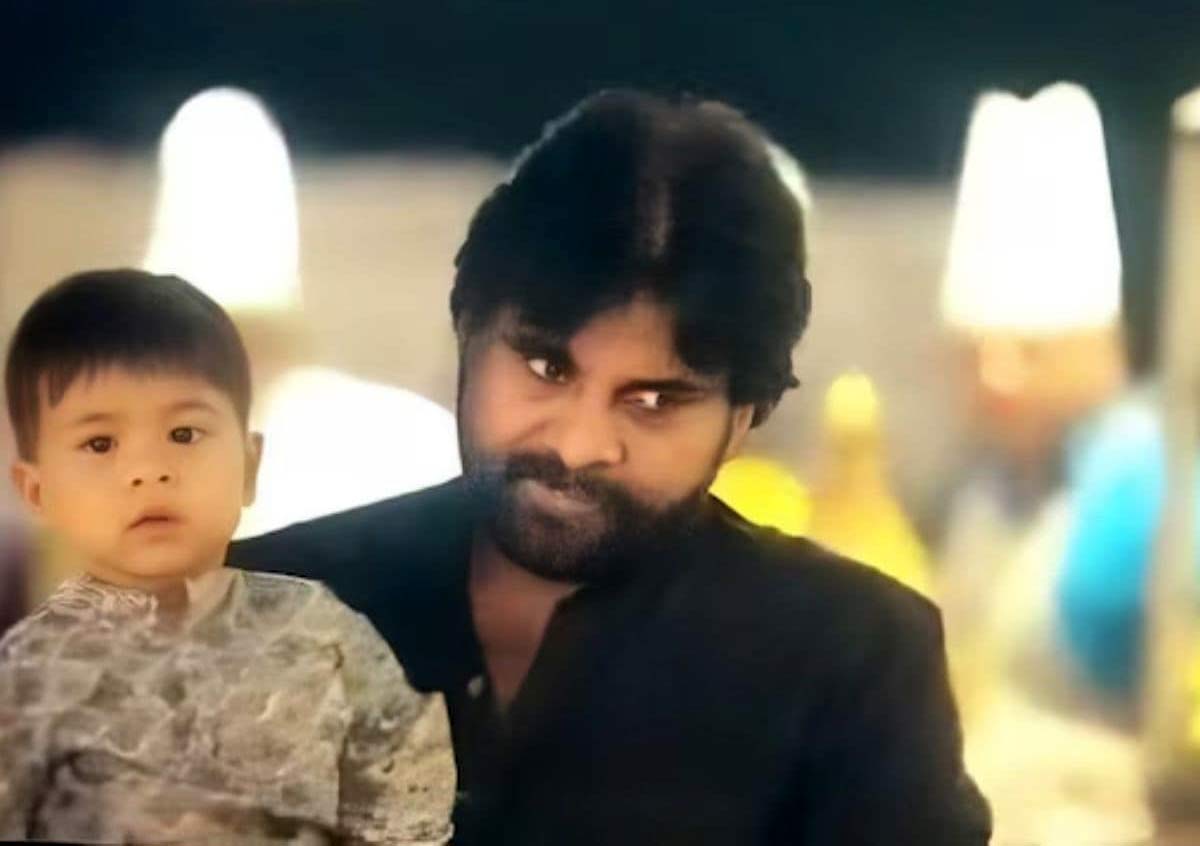 Pawan Kalyan returns to Hyderabad with Mark Shankar